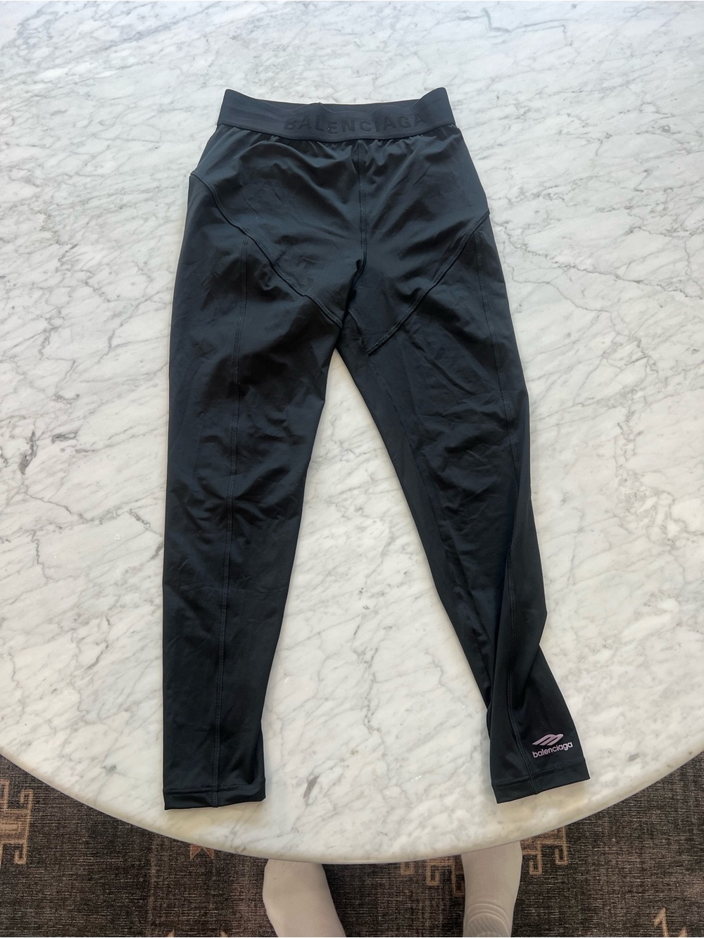 Balenciaga Black Performance Leggings with Subtle Logo